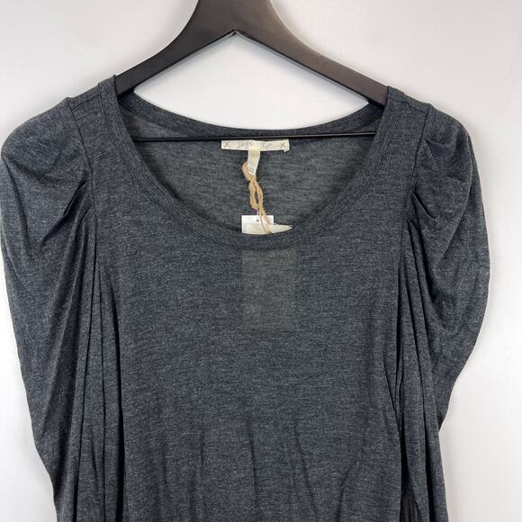 NWT Soft Joie (S) Warren Puff Sleeve Ruched Sleeve LS Shirt Gray - Picture 2 of 10